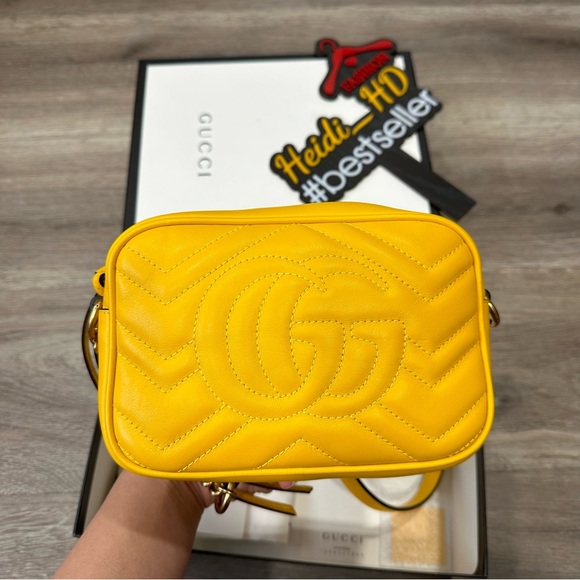 Gucci Yellow Matelassé Leather Mini Camera Bag - Picture 4 of 9